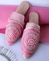 ROSA - Baby Pink Embroidered Mule