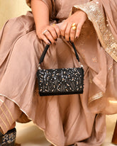 MIDNIGHT RHAPSODY - Black Embroidered Clutch