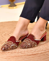 MEHAK - Sindoori Red Embroidered Heel