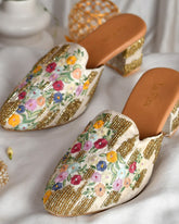 SERISH - Floral Ivory Embroidered Heel