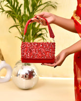 RUBY RHAPSODY - Red Embroidered Clutch