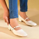 THE SEOUL - Patent White Mary Jane Pumps