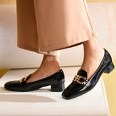 THE NEW YORK - Patent Black Pump Loafer Heels