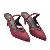 THE SHARD - Matte Crimson Slingback Pointed Heels