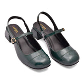 THE COLOSSEUM - Emerald Green Strappy Pumps