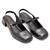 The Onyx - Pitch Black Strappy Heels