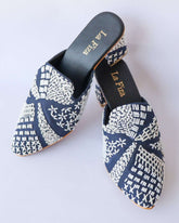 Blue Embroidered Heel