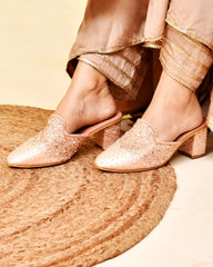 ZIBA - Blush Rose Embroidered Heel