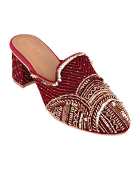 MEHAK - Sindoori Red Embroidered Heel
