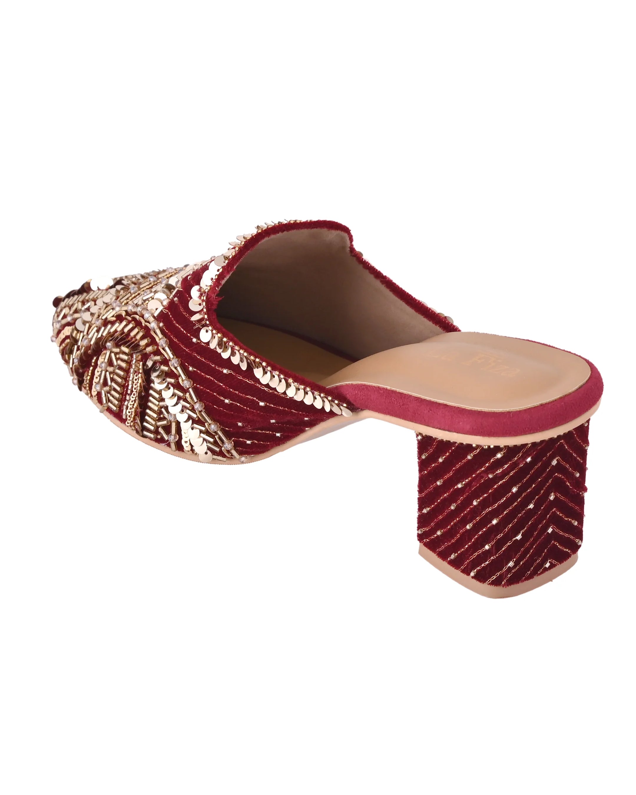 MEHAK - Sindoori Red Embroidered Heel