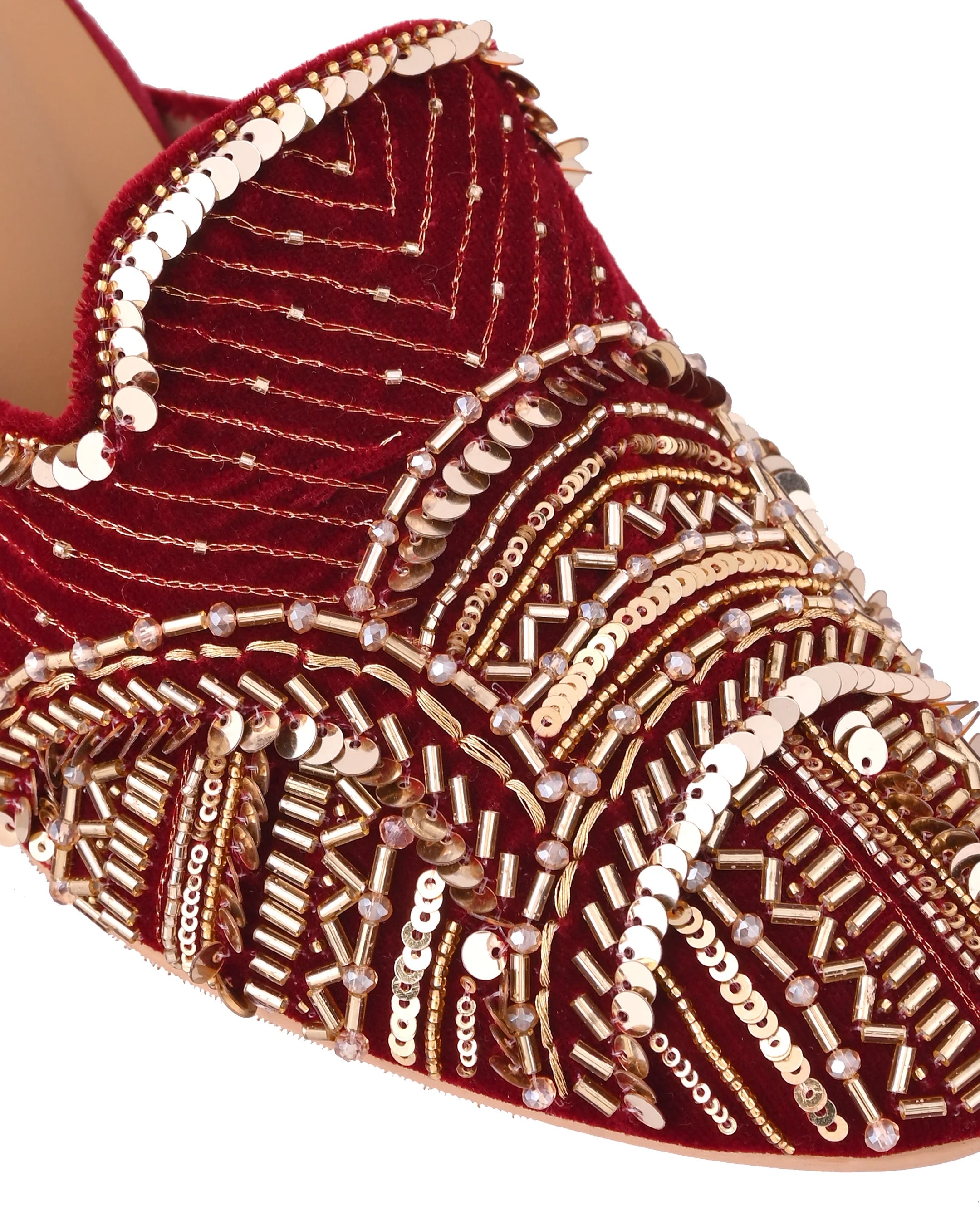 MEHAK - Sindoori Red Embroidered Heel